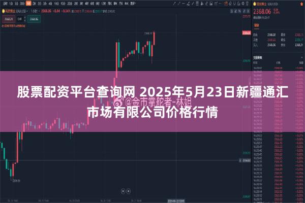 股票配资平台查询网 2025年5月23日新疆通汇市场有限公司价格行情